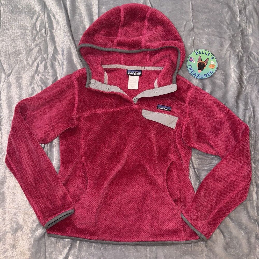 Patagonia Medium Maroon Re-Tool Snap-T® Fleece Pullover Polartec Hoodie Jacket